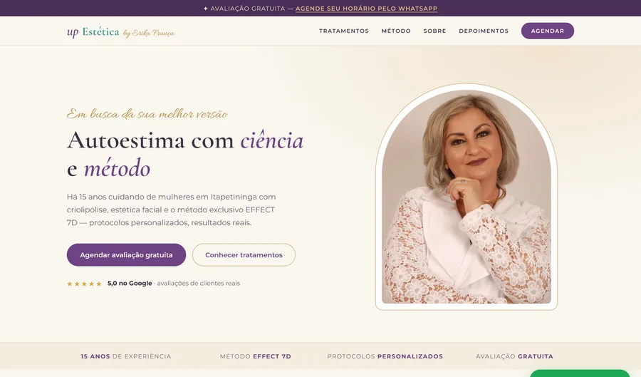 Prévia do site UP Estética
